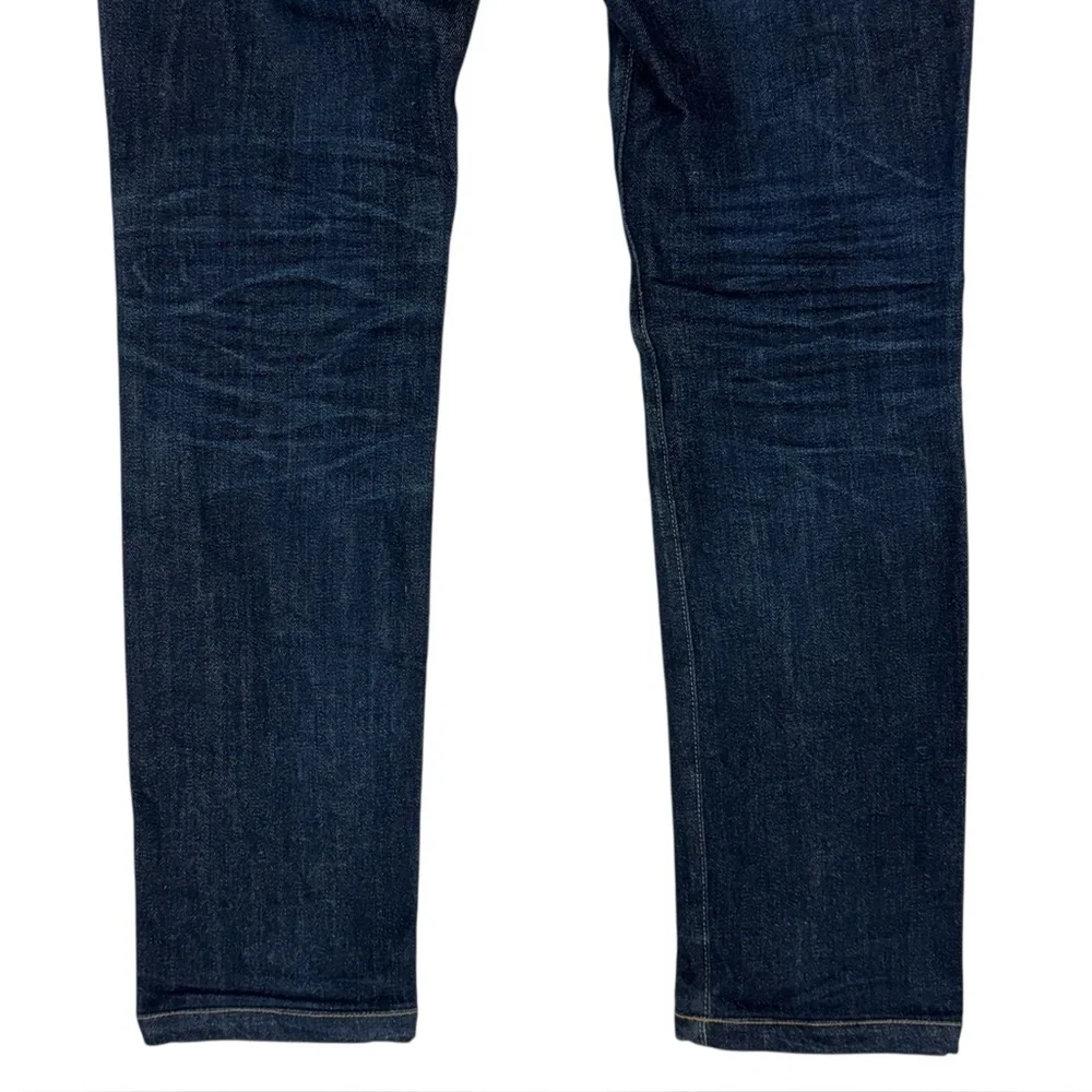 Buck Mason Jeans Mens 33x31 Blue Selvedge Denim Slim Dark Wash Faded USA Made - Picture 6 of 14